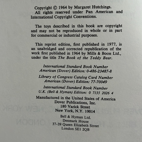 NWT Teddy Bears How to Make Them Margaret Hutchings BOOK 1977 Patterns Vintage - Picture 8 of 17